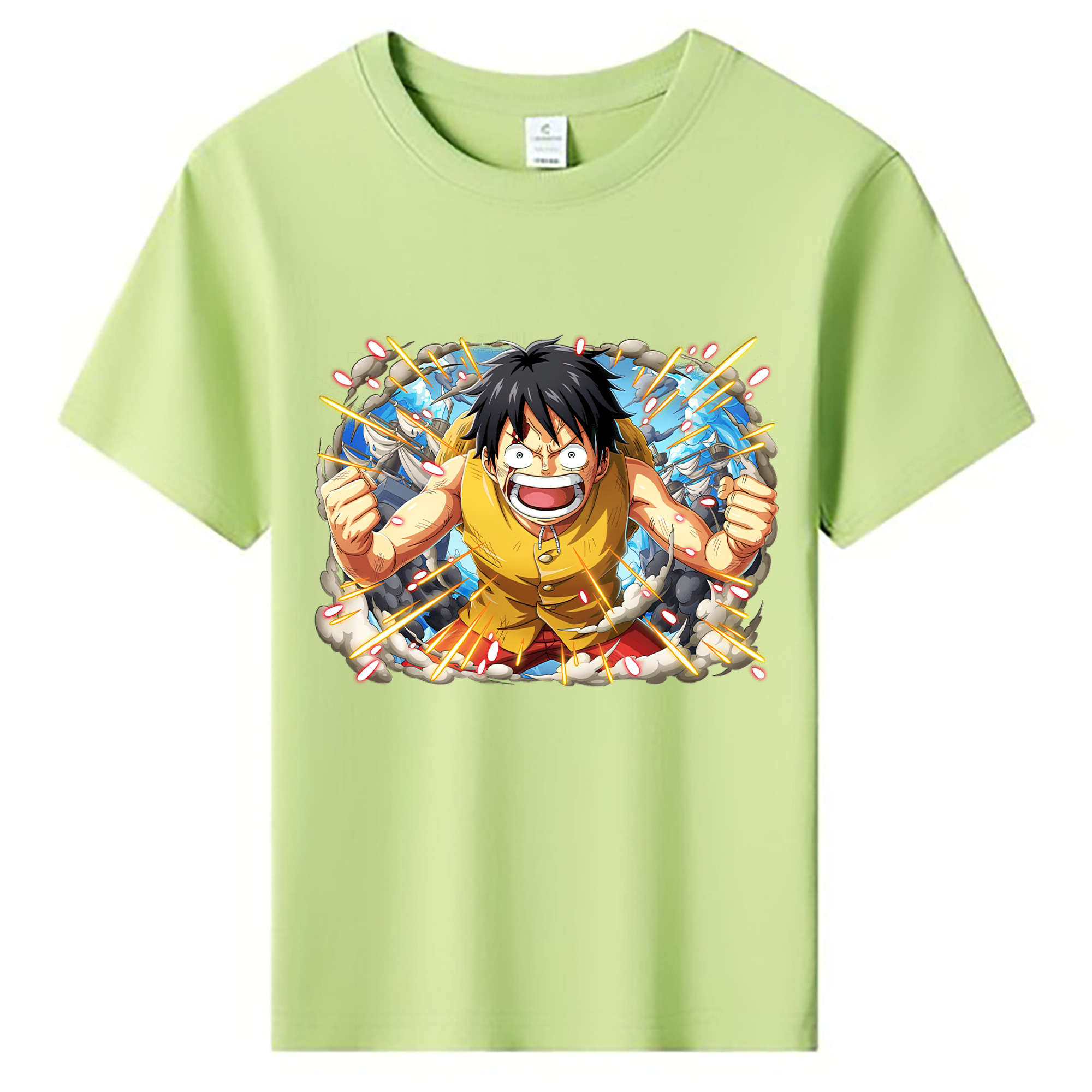 ワンピース モンキー・D・ルフィ ONE PIECE Monkey D. Luffy 綿100％キッズTシャツ（フロントプリント）
